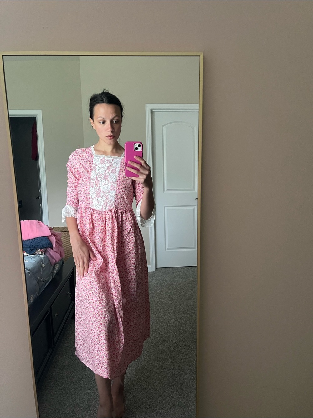 Scarlet Darkness Cottagecore Prairie Vintage Inspired Renaissance Dress